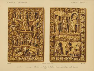 Carved ivory cover of the Psalter of Emperor Charles the Bald, 9th Century (chromolitho) Carved ivory cover of the Psalter of Emperor Charles the Bald, 9th Century (chromolitho)