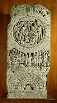 Carving depicting a story from the Jatakas, Amaravati (limestone) Carving depicting a story from the Jatakas, Amaravati (limestone)
