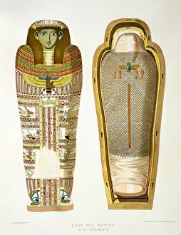 Ancient Egypt & Sites Gallery: Case and mummy in its cerements from Gizeh, Volume II, plate XXVI from Ancient Egypt by Samuel
