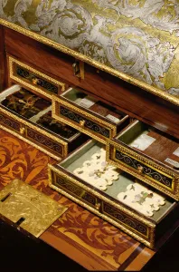 Detail of a casket decorated with Classical scenes, mid-17th century Detail of a casket decorated with Classical scenes, mid-17th century