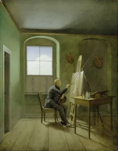 Caspar David Friedrich (1774-1840) in his studio, 1811 (oil on canvas) Caspar David Friedrich (1774-1840) in his studio, 1811 (oil on canvas)