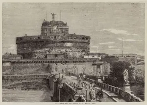 The Castle and the Bridge of St Angelo, Rome (engraving) The Castle and the Bridge of St Angelo, Rome (engraving)