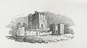 Castle Ruins from History of British Birds and Quadrupeds (engraving)