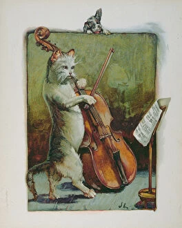 Images Dated 17th March 2008: The Cat and the Fiddle, from an illustrated book of childrens nursery rhymes