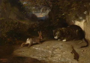 Cat, Weasel, and Rabbit, 1836 (oil on canvas) Cat, Weasel, and Rabbit, 1836 (oil on canvas)