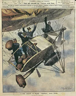 Catastrophe of airship Republique near Moulins, France, illustration by Achille Beltrame Catastrophe of airship Republique near Moulins, France, illustration by Achille Beltrame