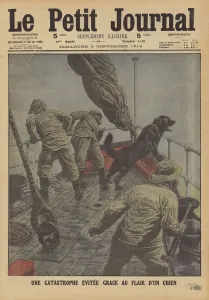 A catastrophe avoided thanks to a dog (colour litho) A catastrophe avoided thanks to a dog (colour litho)