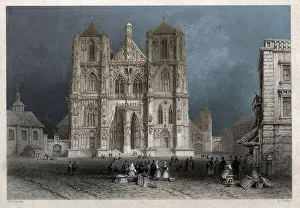 The cathedral or dome of Saint Peter in Regensburg (Regensburg). ca. 1830 (Engraving) The cathedral or dome of Saint Peter in Regensburg (Regensburg). ca. 1830 (Engraving)