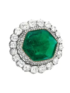 The Catherine the Great brooch, mid 18th century (emerald, diamonds, silver & gold) The Catherine the Great brooch, mid 18th century (emerald, diamonds, silver & gold)