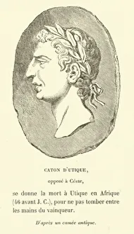 Cato the Younger, Roman politician and adversary of Julius Caesar (engraving) Cato the Younger, Roman politician and adversary of Julius Caesar (engraving)