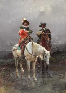 A Cavalier on a White Horse, 1890 (oil on canvas) A Cavalier on a White Horse, 1890 (oil on canvas)