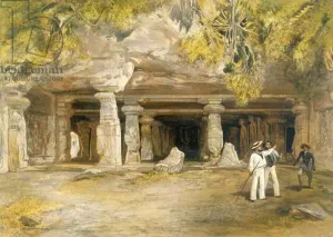 The Cave of Elephanta, from India Ancient and Modern, 1867 (colour litho) The Cave of Elephanta, from India Ancient and Modern, 1867 (colour litho)