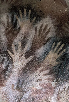 Rock Painting Gallery: Cave of Hands (Cueva de las Manos), Santa Cruz, Argentina, Neolithic period (fresco)