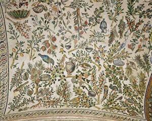 Images Dated 23rd February 2007: Ceiling decoration with flowers and birds (mosaic)