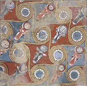 Ceiling painting from the palace of Amenhotep III, c.1390-1353 BC (dried mud, mud plaster Ceiling painting from the palace of Amenhotep III, c.1390-1353 BC (dried mud, mud plaster