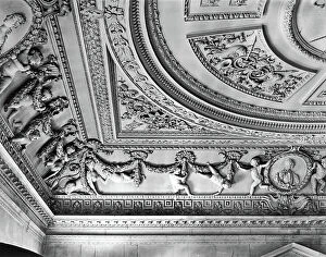 Putti Collection: Detail of the ceiling in the Stone Hall, Houghton Hall, Norfolk