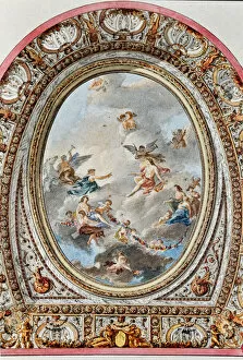 Palace Of Versailles Collection: The ceiling of the theatre, from L Album de Marie Antoinette