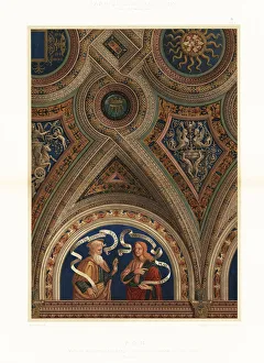 Central Library Gallery: Ceiling in the Vatican Library, Rome, 15th century, 1896 (chromolithograph)