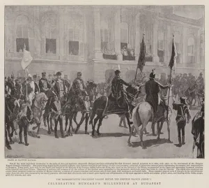 Buda Gallery: Celebrating Hungarys Millennium at Budapest (litho)