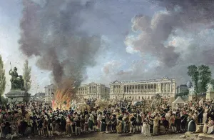 The Celebration of Unity, Destroying the Emblems of Monarchy, Place de la Concorde The Celebration of Unity, Destroying the Emblems of Monarchy, Place de la Concorde
