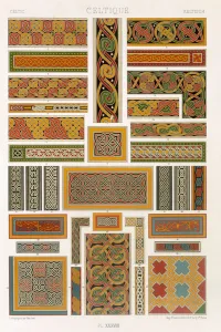 Celtic Style, plate XXXVIII from Polychrome Ornament, engraved by Painleve Celtic Style, plate XXXVIII from Polychrome Ornament, engraved by Painleve