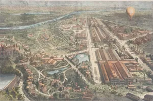 The Centennial - Balloon View of the Grounds, Harper's Weekly, c.1876 (colour litho) The Centennial - Balloon View of the Grounds, Harper's Weekly, c.1876 (colour litho)