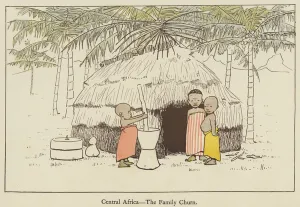 Central Africa, the family churn (colour litho) Central Africa, the family churn (colour litho)