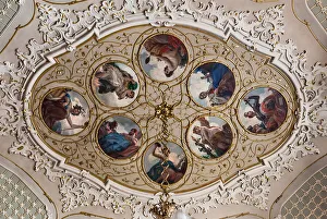 Ella Du Cane Gallery: Central medallion with plaster decoration and paintings on the virtues of good governance
