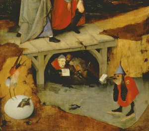 Detail from the central panel of Temptation of St Detail from the central panel of Temptation of St