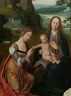 Madonna & Child Gallery: Detail of the central panel of the Virgin and Child with St. Catherine and St