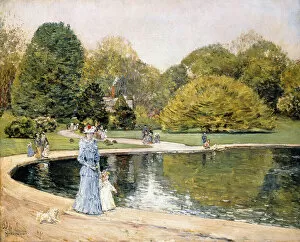 Childe Hassam Gallery: Central Park, (oil on canvas)