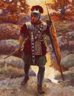 Vitis Gallery: A Centurion on the March (colour litho)
