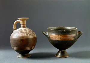 Ceramic vases of protogeometric period, 10th century BC Ceramic vases of protogeometric period, 10th century BC