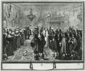 Ceremony passing the marriage contract of Wladyslaw IV (1595-1648 Ceremony passing the marriage contract of Wladyslaw IV (1595-1648