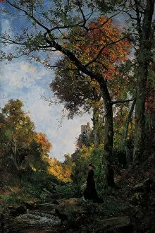 Alsace Gallery: Cernay. Autumn walk, 1869 (oil on canvas)