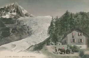 Chamonix - Bossons glacier. Postcard sent in 1913 Chamonix - Bossons glacier. Postcard sent in 1913