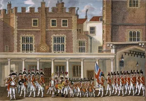 Changing Of The Guard Gallery: Changing the Guard at St Jamess Palace, 1792 (coloured engraving)