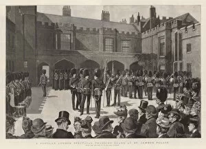 Changing the guards at St James's Palace (engraving)