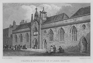 Chapel and Hospital of St John, Exeter (engraving) Chapel and Hospital of St John, Exeter (engraving)