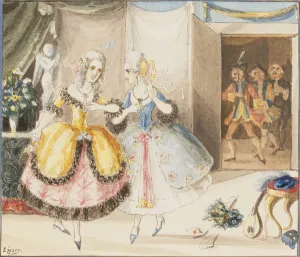 Characters from Cosi fan tutte by Mozart, 1840 (w/c on paper) Characters from Cosi fan tutte by Mozart, 1840 (w/c on paper)