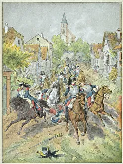 Charge the French cuirassiers during the Battle of Reichshoffen, August 6, 1870
