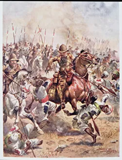 Omdurman Collection: Charge of the Twenty-First Lancers, illustration from Glorious Battles of English History by Major