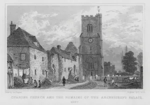 Charing Church and remains of the Archbishop's Palace, Kent (engraving) Charing Church and remains of the Archbishop's Palace, Kent (engraving)