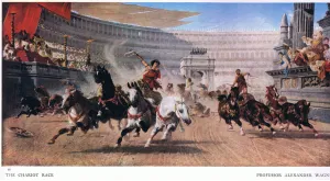 The chariot race, from The Gresham Publishing Company Ltd, 1920 (colour litho) The chariot race, from The Gresham Publishing Company Ltd, 1920 (colour litho)