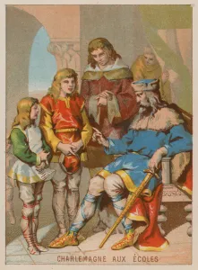 Charlemagne and the importance of education (chromolitho) Charlemagne and the importance of education (chromolitho)