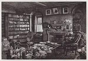 Charles Darwin's study at Down House (litho) Charles Darwin's study at Down House (litho)
