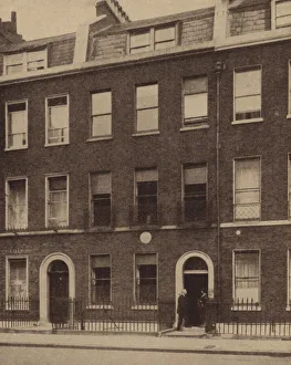 Central Library Gallery: Charles Dickens house, Bloomsbury, London (b / w photo)