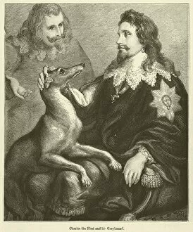 Charles The First Collection: Charles the First and his Greyhound (engraving)