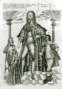 Charles I with his Children (engraving) (b/w photo) Charles I with his Children (engraving) (b/w photo)