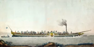 The Charles-Philippe, the first steamboat launched on the Seine, 20th August 1816 The Charles-Philippe, the first steamboat launched on the Seine, 20th August 1816